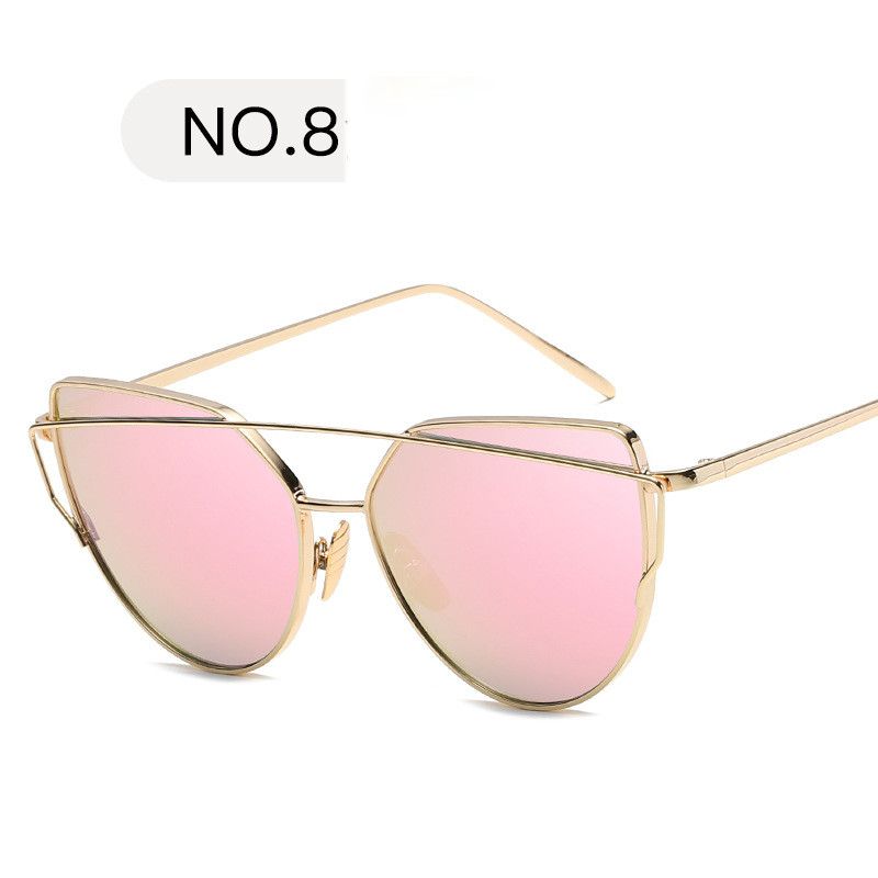 Design Mirror Rose Gold Vintage Cateye Mode Zonnebril Lady Eyewear