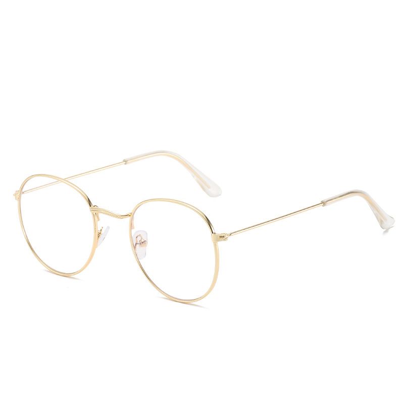 Metalen Frame Bril Voor Vrouwen Vintage Anti Blauw Blokkeren Optische Brillen Metalen Vlakte Spektakel Oculos Luxe Gafas Lunette