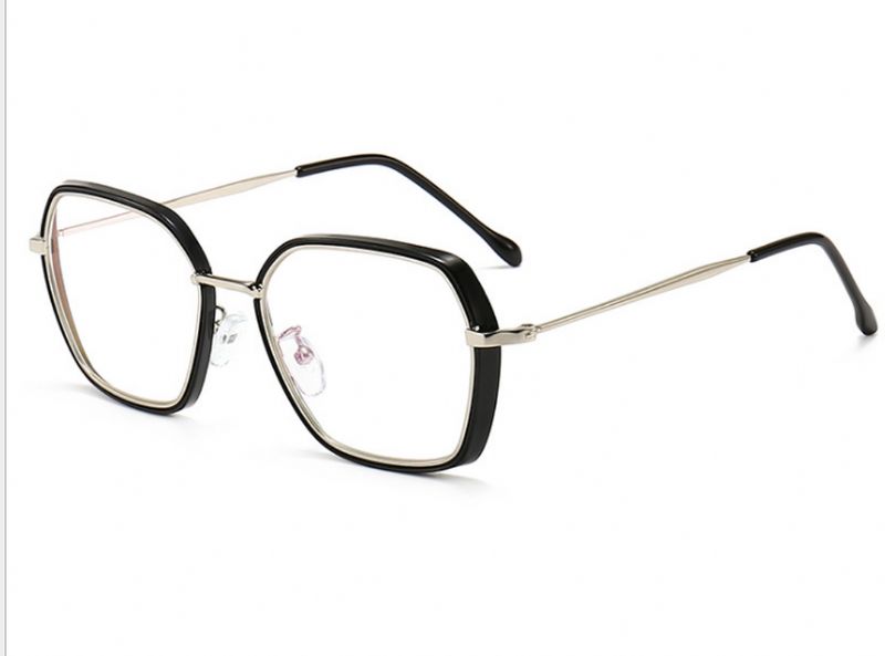 Metalen Tr90 Hybride Brilmontuur Retro Brilmontuur Ultra Licht Brilmontuur Netto Rode Explosie Big Brand Eye Frame