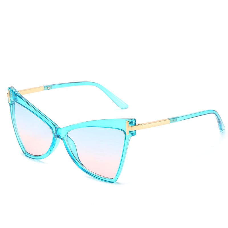 Mode Driehoekige T-vormige Oceaankleur Kat Eye-bril