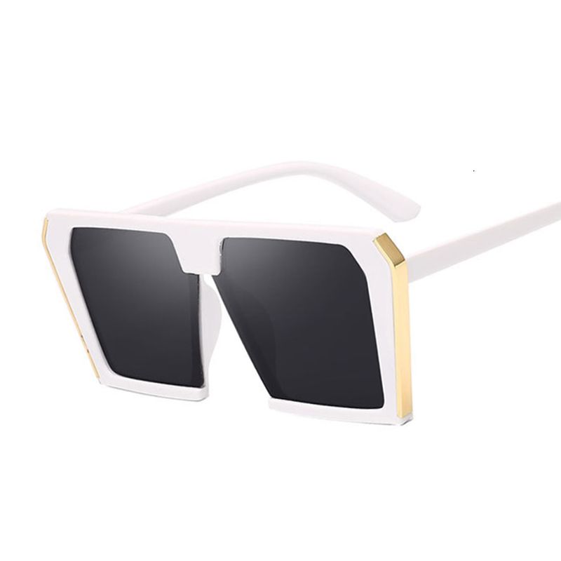 Mode Metalen Zonnebril Met Groot Frame Voor Dames Uv-bescherming