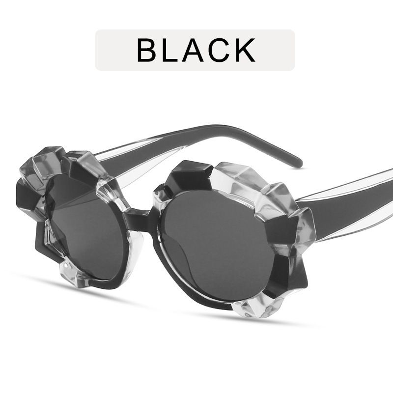 Mode Unieke Onregelmatige Ronde Zonnebril Vrouw Vintage Strass Eyewear Shades Uv400 Trending Mannen Kleurrijke Zonnebril