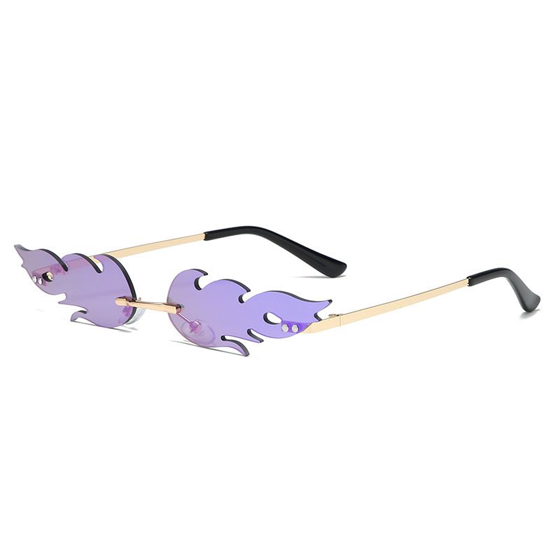 Nieuwe Mode Vlam Zonnebril Dames Heren Frameloze Golf Uv400 Luxe Trend Smal Frame