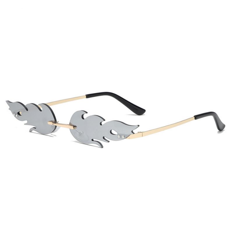 Nieuwe Mode Vlam Zonnebril Dames Heren Frameloze Golf Uv400 Luxe Trend Smal Frame