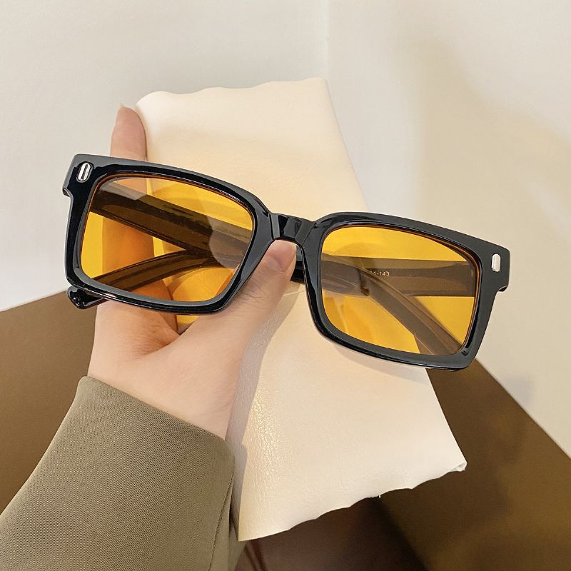 Nieuwe Retro Vierkante Kleine Frame Zonnebril Vrouwelijke Mode Ronde Gezicht Match Effen Zonnebril Anti-ultraviolet