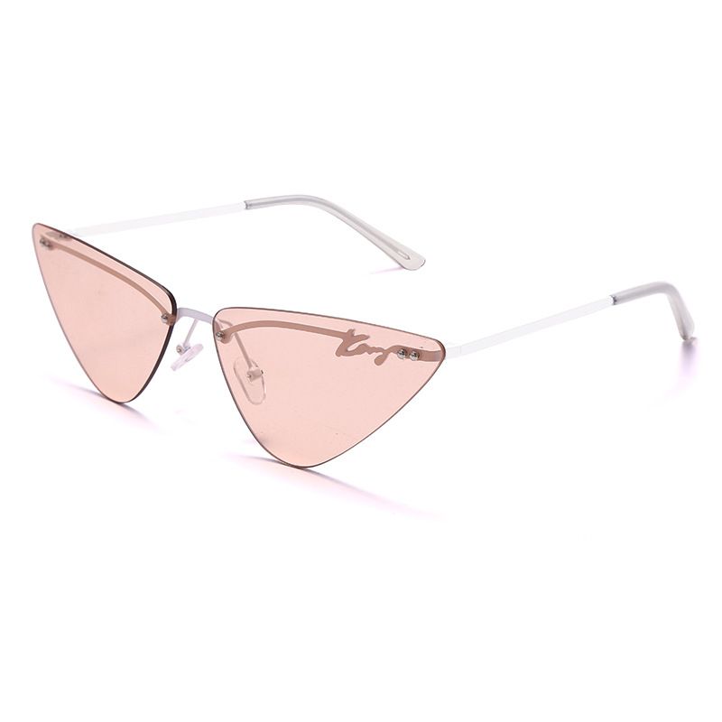 Randloze Mode Trim Kat Eye-zonnebril Zonnebril Driehoekzonnebril