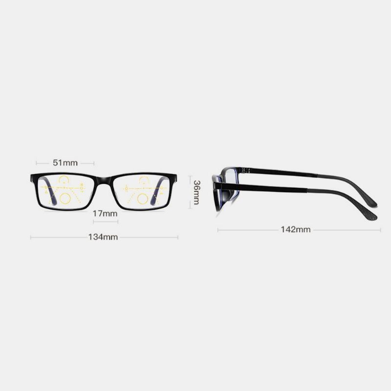 Unisex Anti-blauw Licht Afstand En Dichtbij Dual Purpose Multi-focus Zoom Leesbril Presbyope Bril