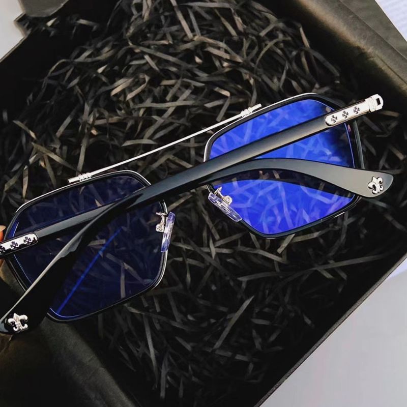 Unisex Grote Full Frame Dubbele Brug Anti-blauw Licht Anti-uv Vintage Zonnebril