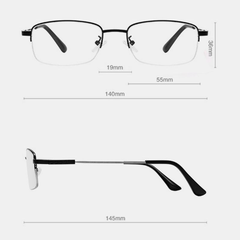 Unisex Opvouwbaar Half Frame Anti-blauw Licht Dual-gebruik Intelligente Zoom Multi-focus Kleur Veranderende Leesbril Verziend Bril