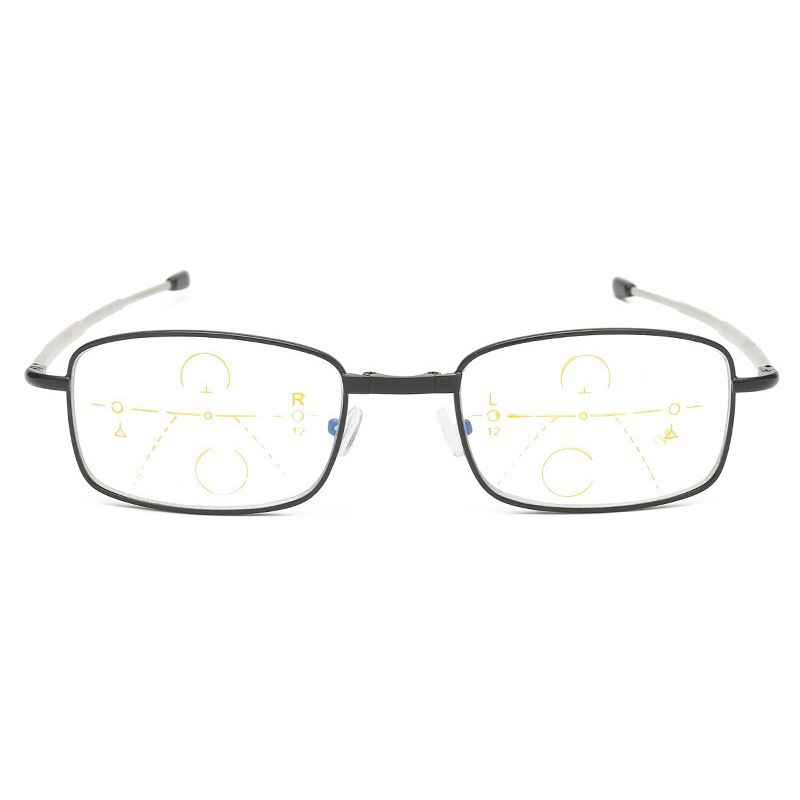 Unisex Opvouwbare Verkleurde Anti-blauw Licht Multi-focus Anti-vermoeidheid Flexibele Vierkante Leesbril