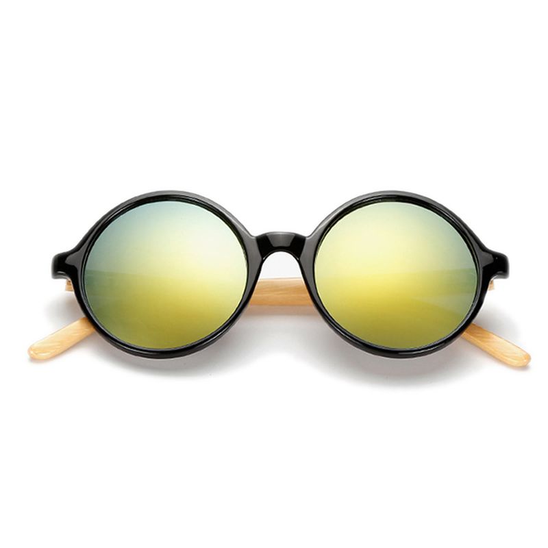 Unisex Vintage Retro Ronde Uv400 Zonnebril Handgemaakte Been Tinten Eyewear Bril