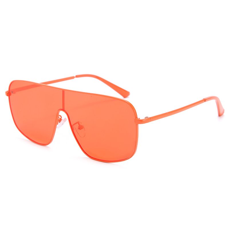 Zonnebril Uit Één Stuk Vrouwelijke Persoonlijkheid Kleurbril Street Mode Trendy Zonnebril