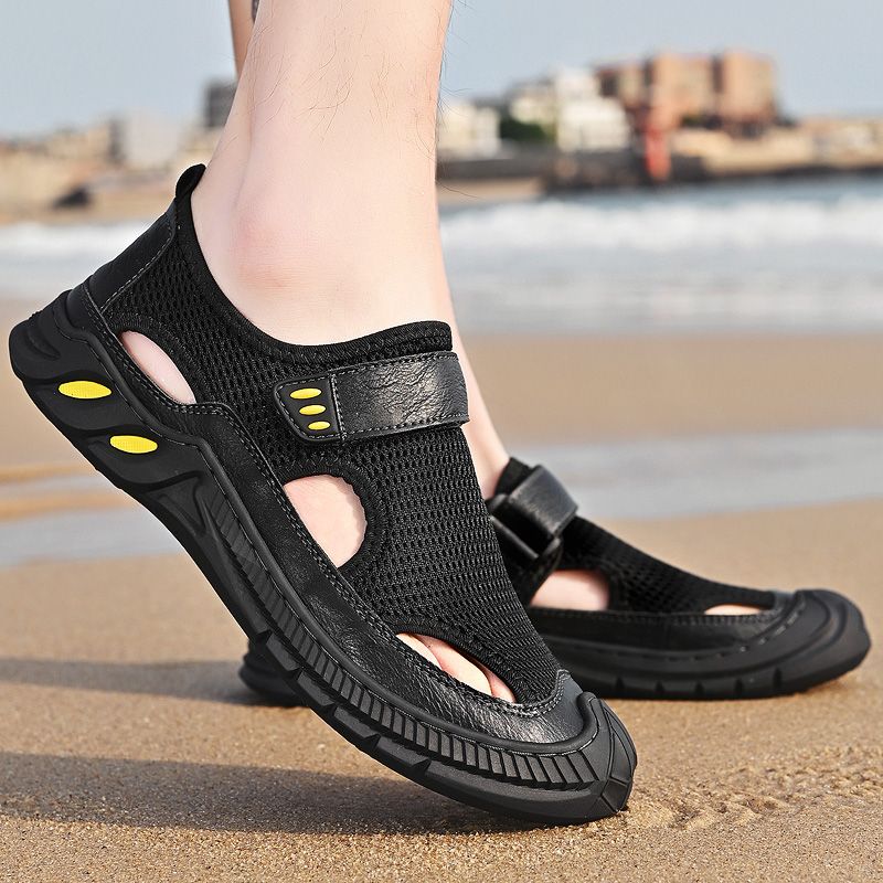 Heren Mesh Casual Ademend Lichtgewicht Gesloten Teen Antislip Zachte Outdoor Sport Sandalen