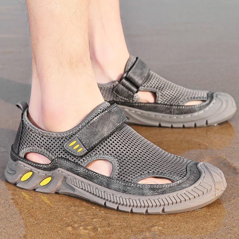 Heren Mesh Casual Ademend Lichtgewicht Gesloten Teen Antislip Zachte Outdoor Sport Sandalen