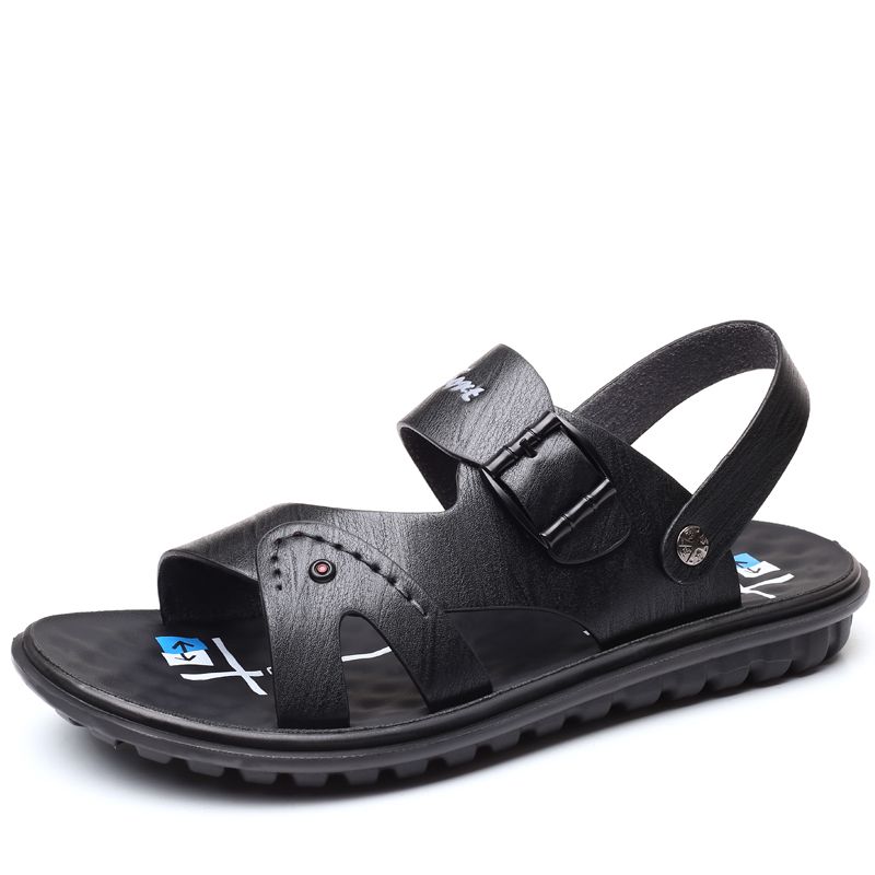 Heren Microfiber Ademende Tweerichtingen Antislip Open Teen Zachte Zool Strand Casual Sandalen