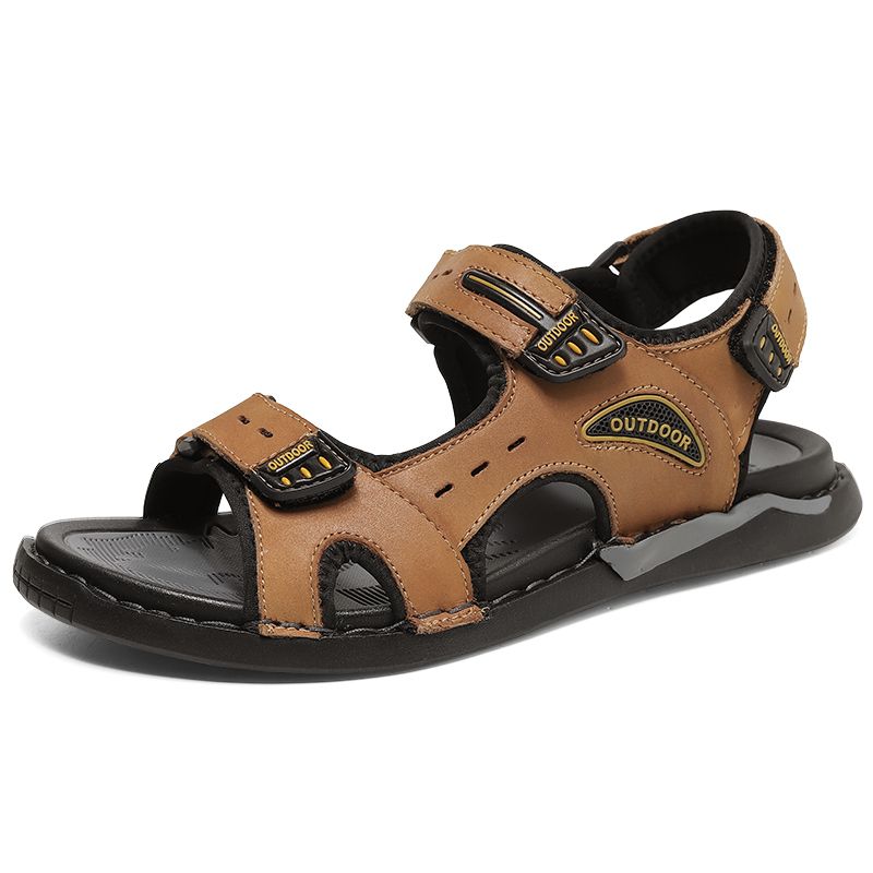 Heren Rundleder Ademend Antislip Geopend Strand Casual Outdoor Sandalen