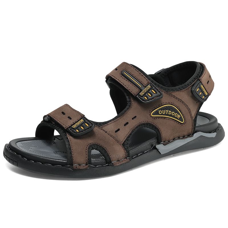 Heren Rundleder Ademend Antislip Geopend Strand Casual Outdoor Sandalen