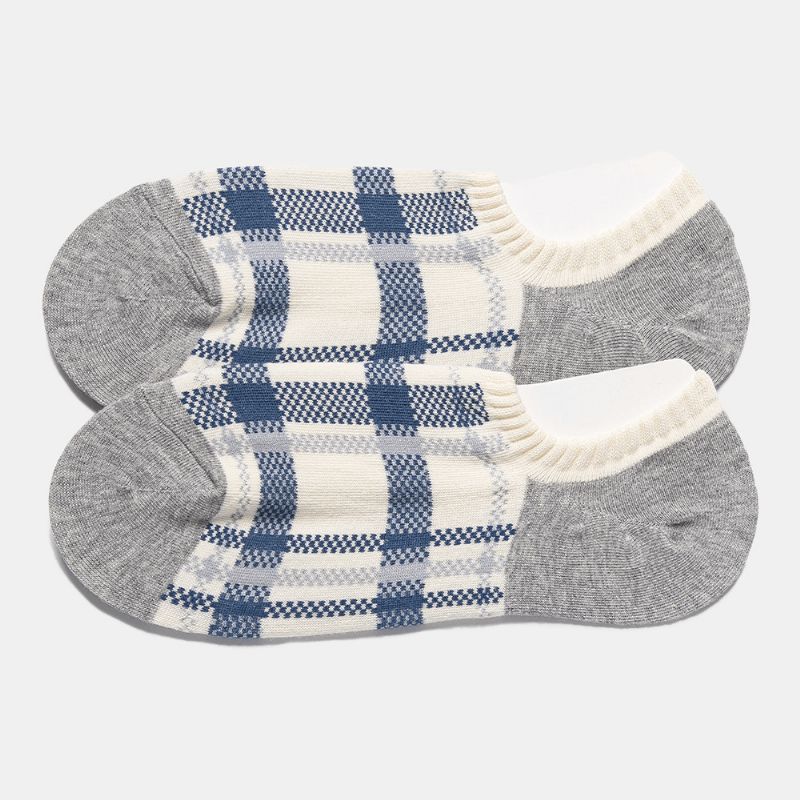 5 Pairs Vrouwen Retro Plaid Patroon Enkelsokken Ondiepe Mond Sokken Mode Dunne Comfortabele Zachte Ademende Boot Sokken