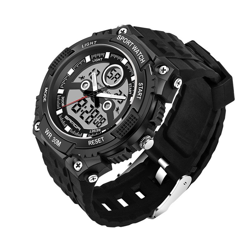 Dual Display 30m Waterdicht Outdoor Sport Militaire Mode Led Digitaal Horloge