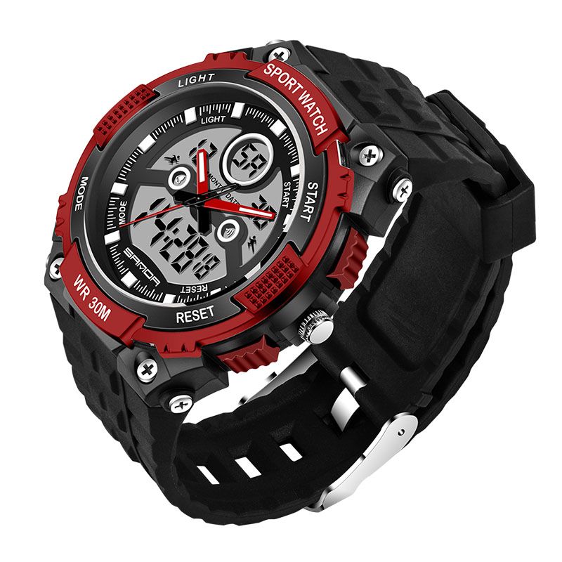 Dual Display 30m Waterdicht Outdoor Sport Militaire Mode Led Digitaal Horloge