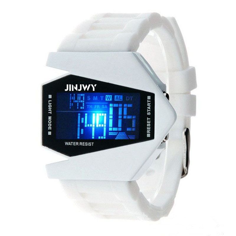 Mode Multifunctionele Led-display Mannen Kijken 5atm Waterdichte Stopwatch Lichtgevende Elektronische Digitale Horloge