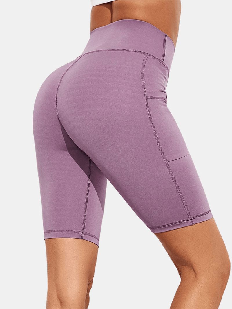 Effen Kleur Pocket Slim Hip Lift Yoga Legging