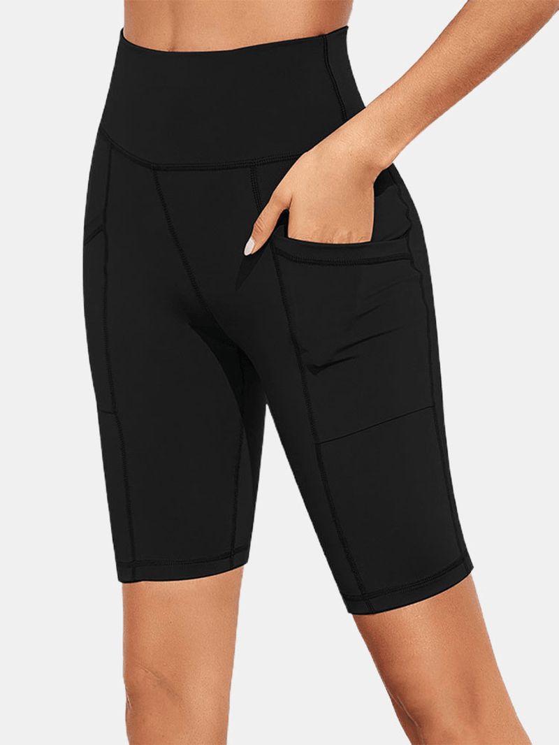 Effen Kleur Pocket Slim Hip Lift Yoga Legging