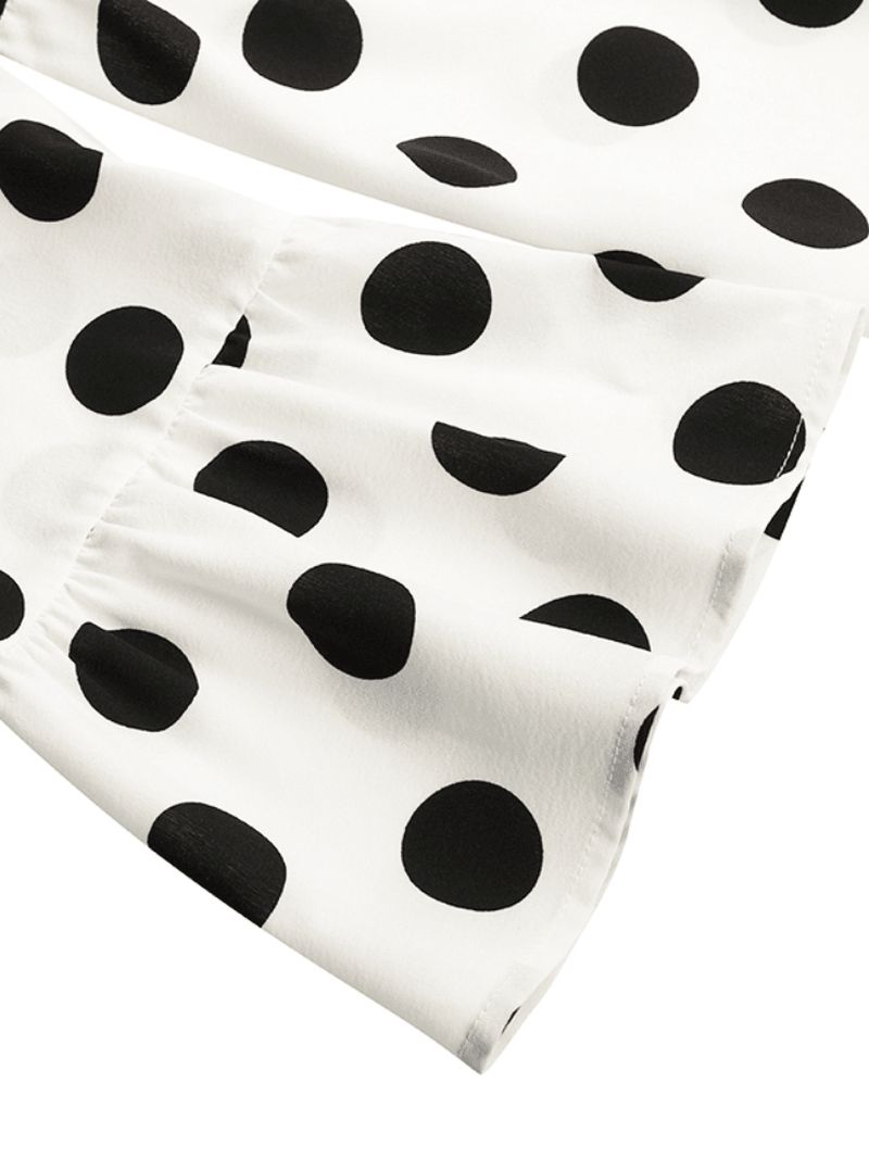 Dames Polka Dot Print Plooiende Casual Jurk