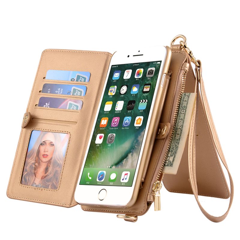 Lederen Multifunctionele Iphone6/6s/6 Plus/6s Plus Telefoon Case Portemonnee Kaarthouder Telefoon Tas