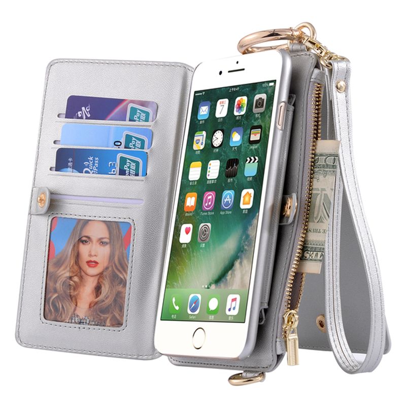 Lederen Multifunctionele Iphone6/6s/6 Plus/6s Plus Telefoon Case Portemonnee Kaarthouder Telefoon Tas