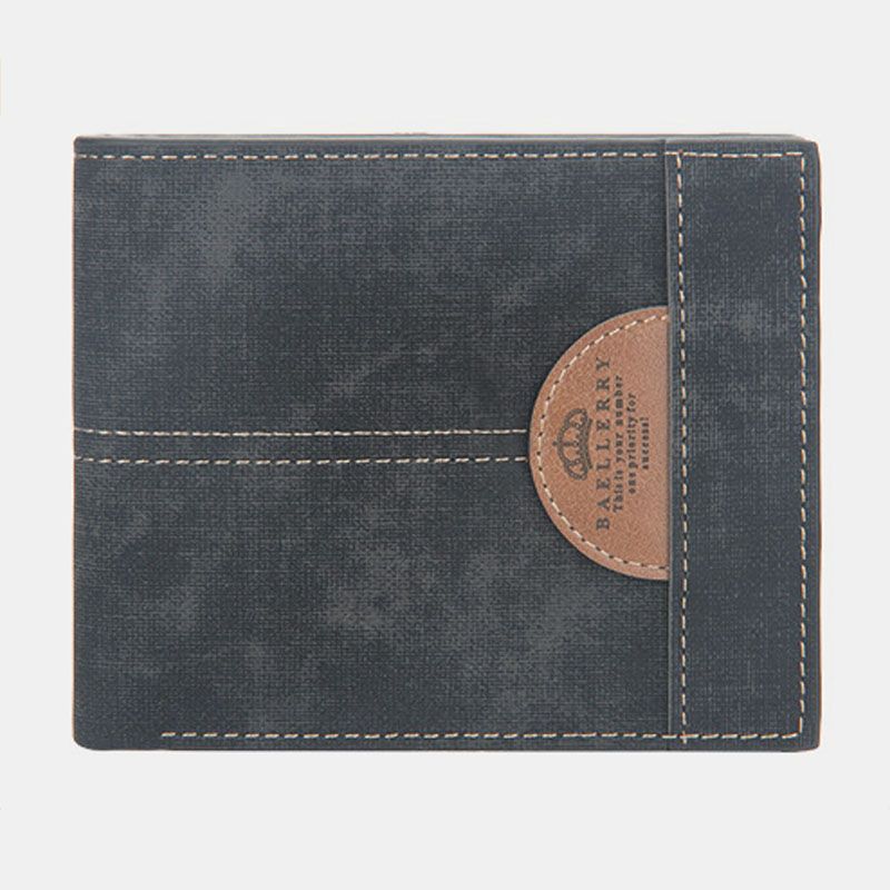 Mannen Dunne Bifold Denim Patroon Pu Lederen Portemonnee Multi-card Slot Kaarthouder Grote Capaciteit Portemonnee