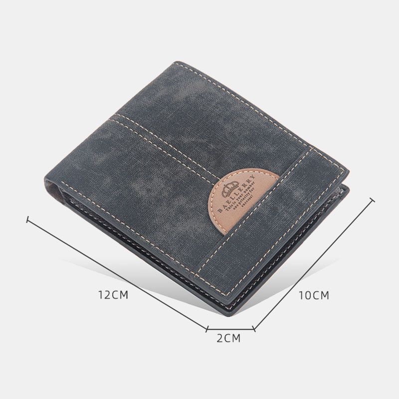 Mannen Dunne Bifold Denim Patroon Pu Lederen Portemonnee Multi-card Slot Kaarthouder Grote Capaciteit Portemonnee