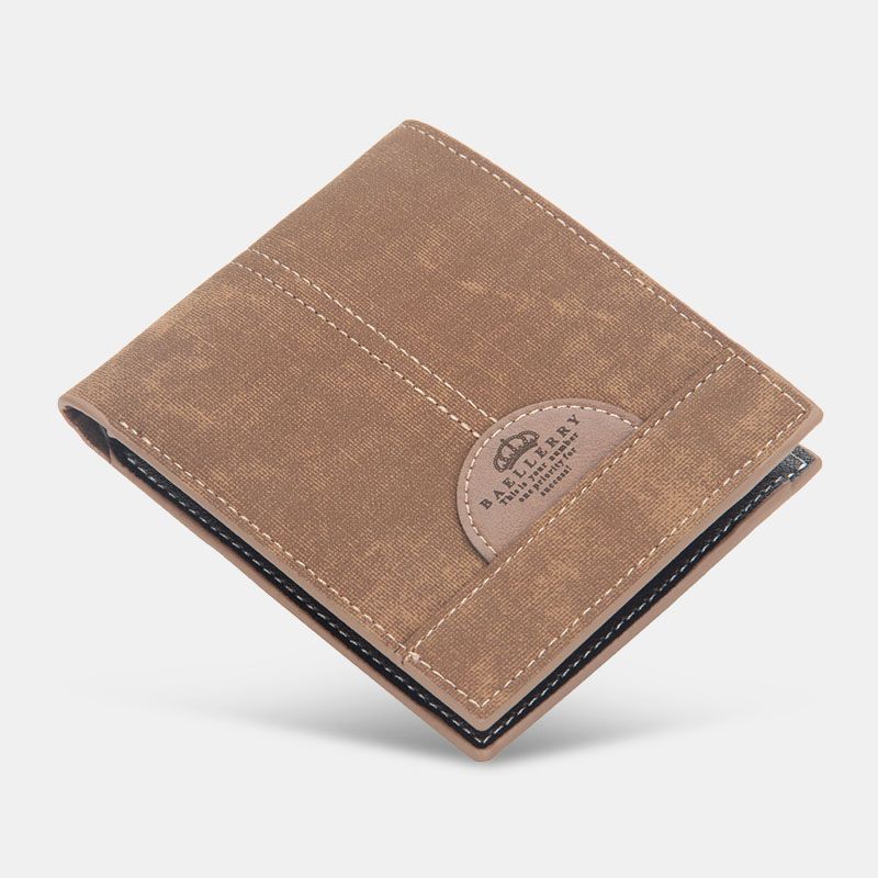 Mannen Dunne Bifold Denim Patroon Pu Lederen Portemonnee Multi-card Slot Kaarthouder Grote Capaciteit Portemonnee