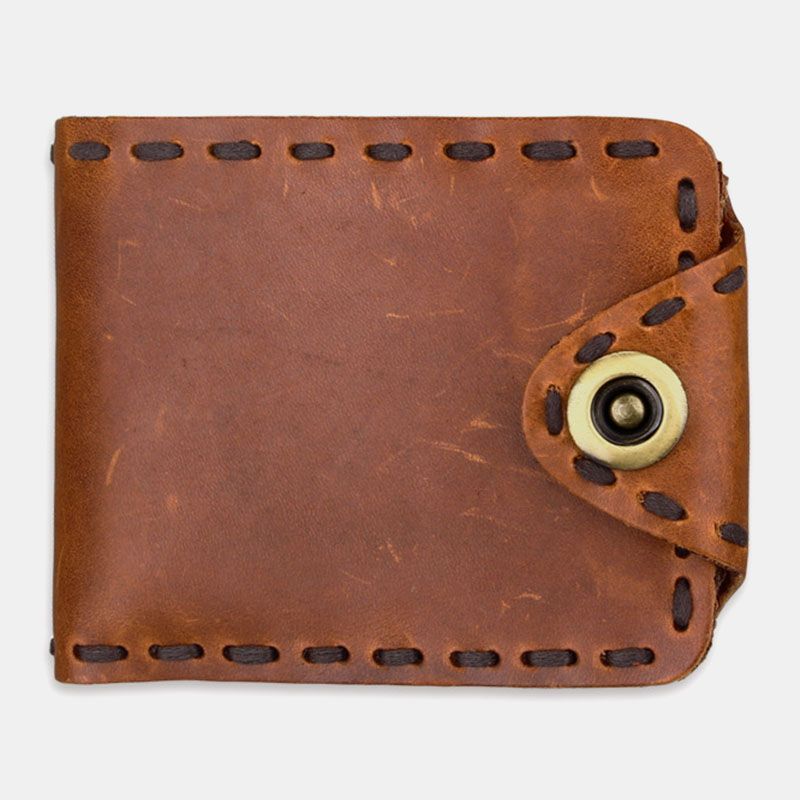 Mannen Echt Leer Bifold Multi-card Slot Retro Koeienhuid Kaarthouder Geld Clip Portemonnee Portemonnee