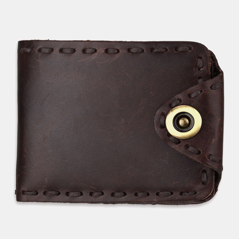 Mannen Echt Leer Bifold Multi-card Slot Retro Koeienhuid Kaarthouder Geld Clip Portemonnee Portemonnee