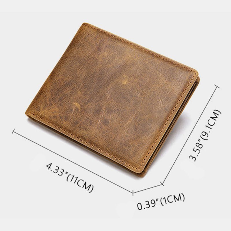 Mannen Echt Leer Korte Bifold Multi-card Slot Id Portefeuilles Card Case Geld Clip Portemonnee Portemonnee