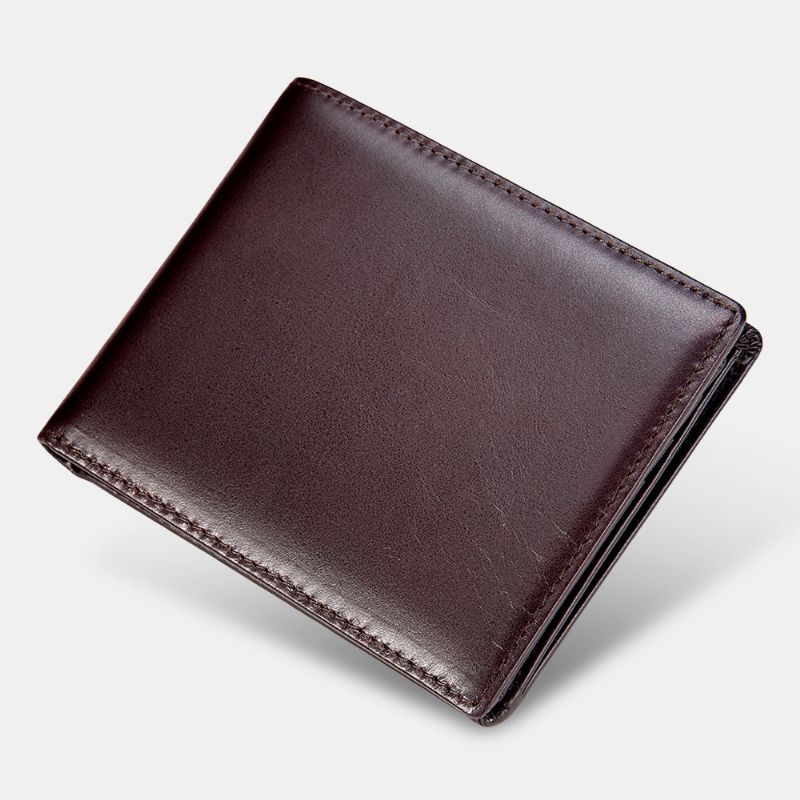 Mannen Echt Leer Korte Bifold Multi-card Slot Id Portefeuilles Card Case Geld Clip Portemonnee Portemonnee