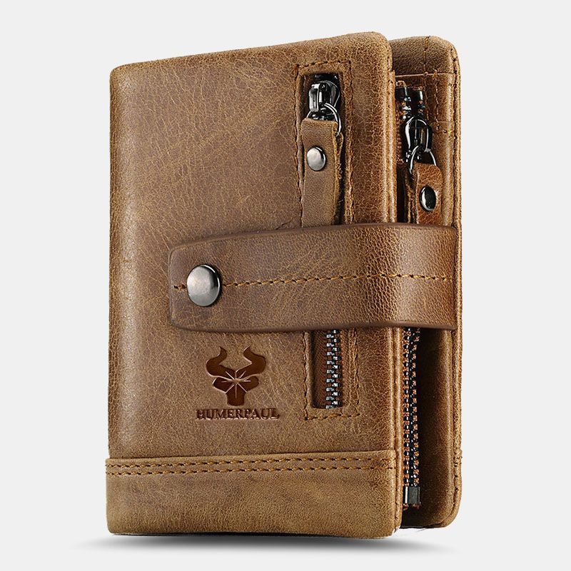 Mannen Echt Leer Multifunctionele Bifold Multi-card Slot Kaarthouder Portemonnee Geld Clip Portemonnee