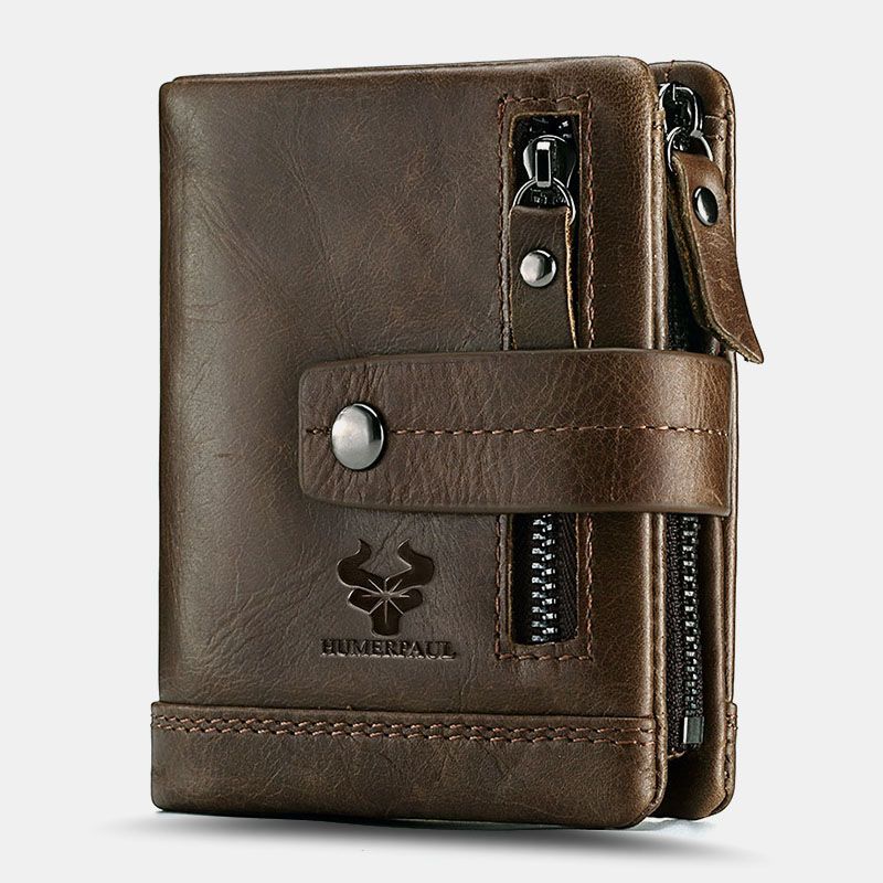 Mannen Echt Leer Multifunctionele Bifold Multi-card Slot Kaarthouder Portemonnee Geld Clip Portemonnee