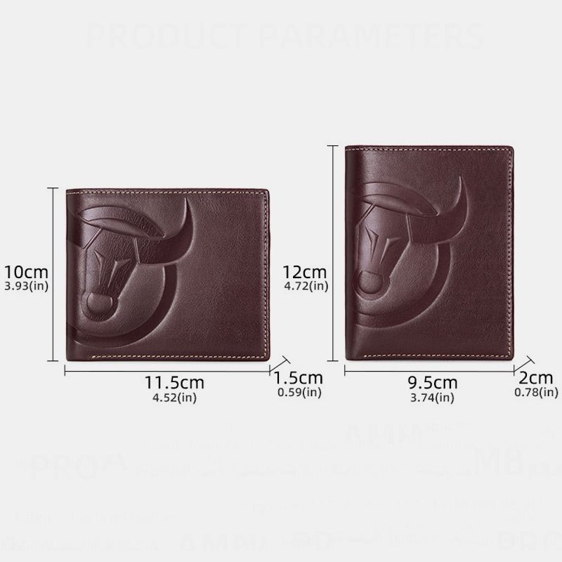 Mannen Horizontale Verticale Portefeuilles Bifold Anti-diefstal Borstel Multi-card Slot Kaarthouder Geld Clip Koeienhuid Portefeuilles