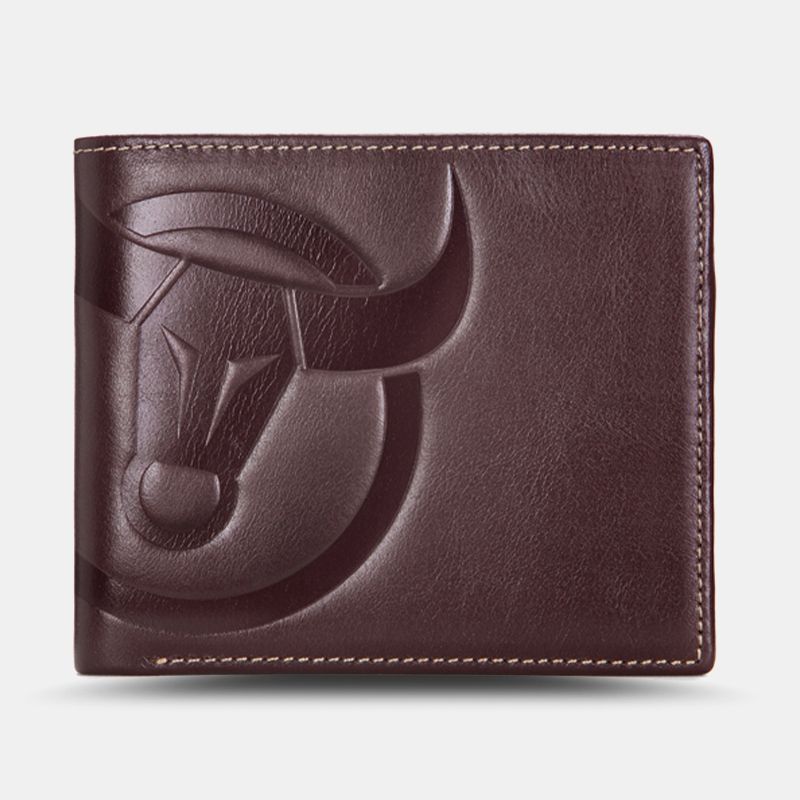 Mannen Horizontale Verticale Portefeuilles Bifold Anti-diefstal Borstel Multi-card Slot Kaarthouder Geld Clip Koeienhuid Portefeuilles