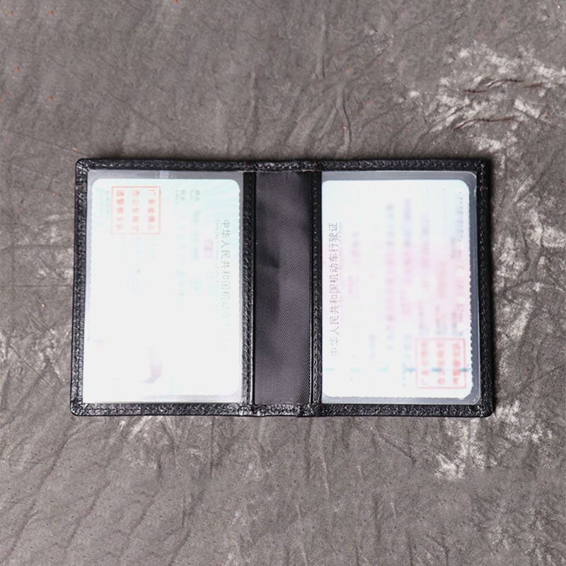 Mannen Lederen Koeienhuid Multi-slot Card Case Licentie Pocket Kaarthouder Portemonnee
