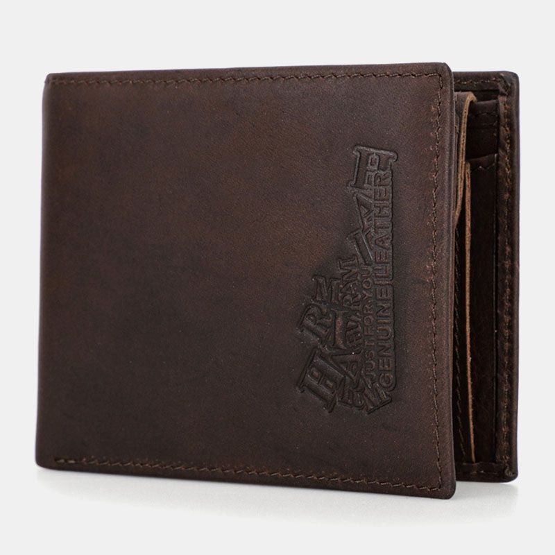 Mannen Retro Anti-magnetische 8 Card Slot Card Case Multifunctionele Korte Bifold Koeienhuid Portefeuilles Geld Clip