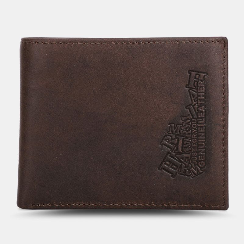 Mannen Retro Anti-magnetische 8 Card Slot Card Case Multifunctionele Korte Bifold Koeienhuid Portefeuilles Geld Clip