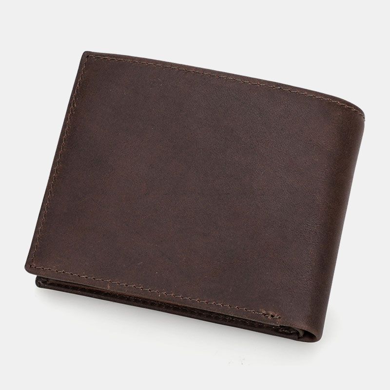 Mannen Retro Anti-magnetische 8 Card Slot Card Case Multifunctionele Korte Bifold Koeienhuid Portefeuilles Geld Clip