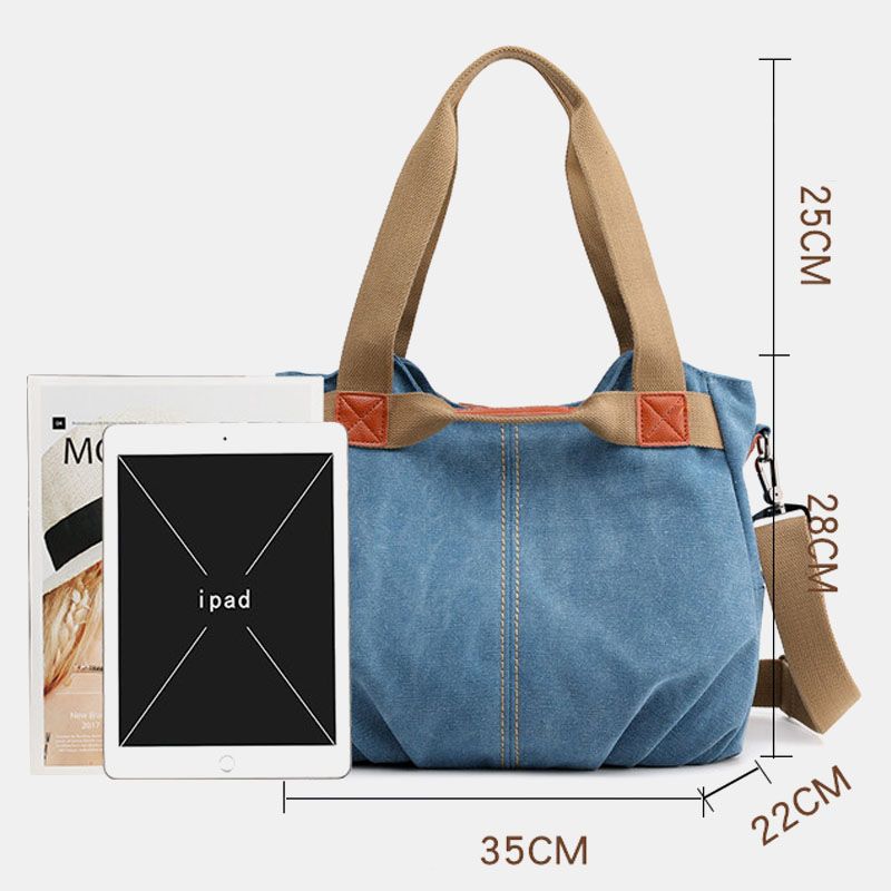 Dames Canvas Handtas Met Grote Capaciteit Schoudertas Crossbody Tassen