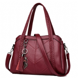 Dames Elegante Zachte Pu Handtas Schoudertassen Crossbody Tassen