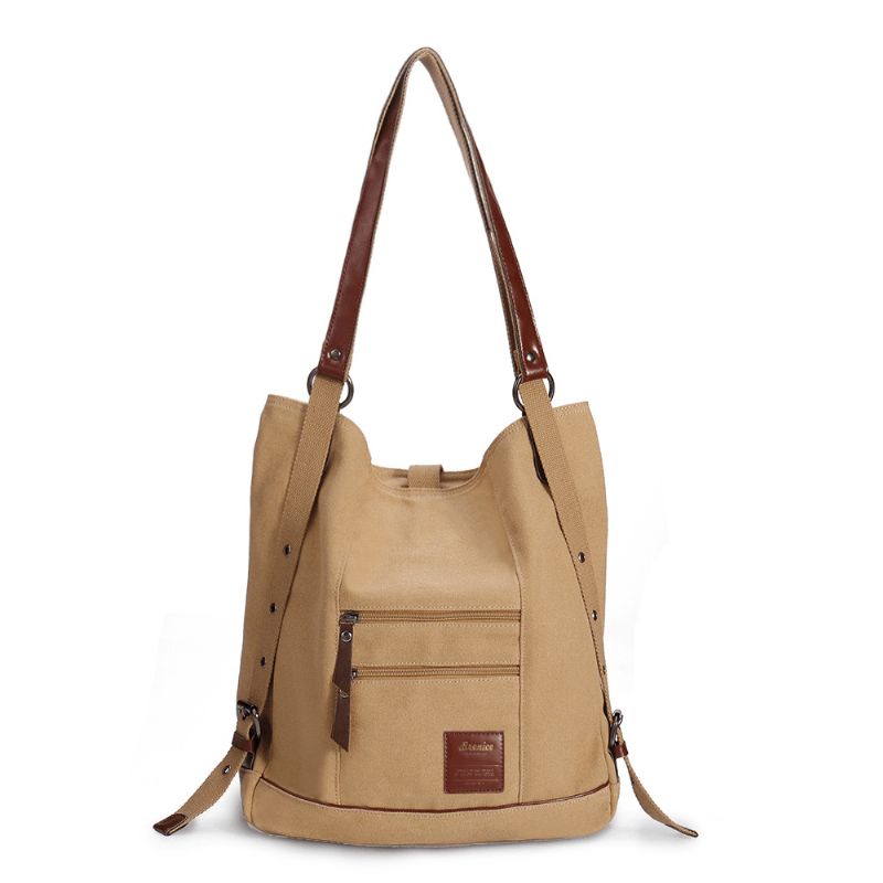 Dames Multi-carry Casual Canvas Handtas Schoudertas Satchel Rugzak