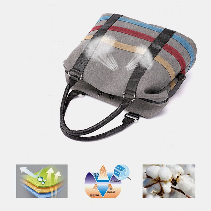 Dames Patchwork Canvas Handtas Crossbody Tas