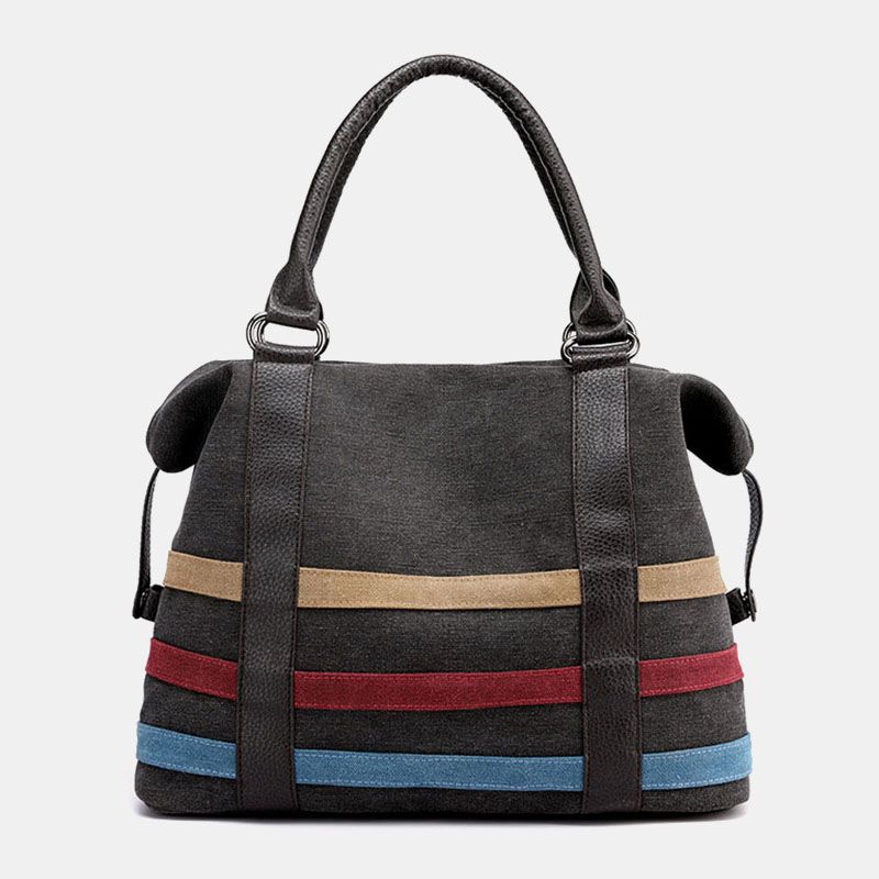 Dames Patchwork Canvas Handtas Crossbody Tas